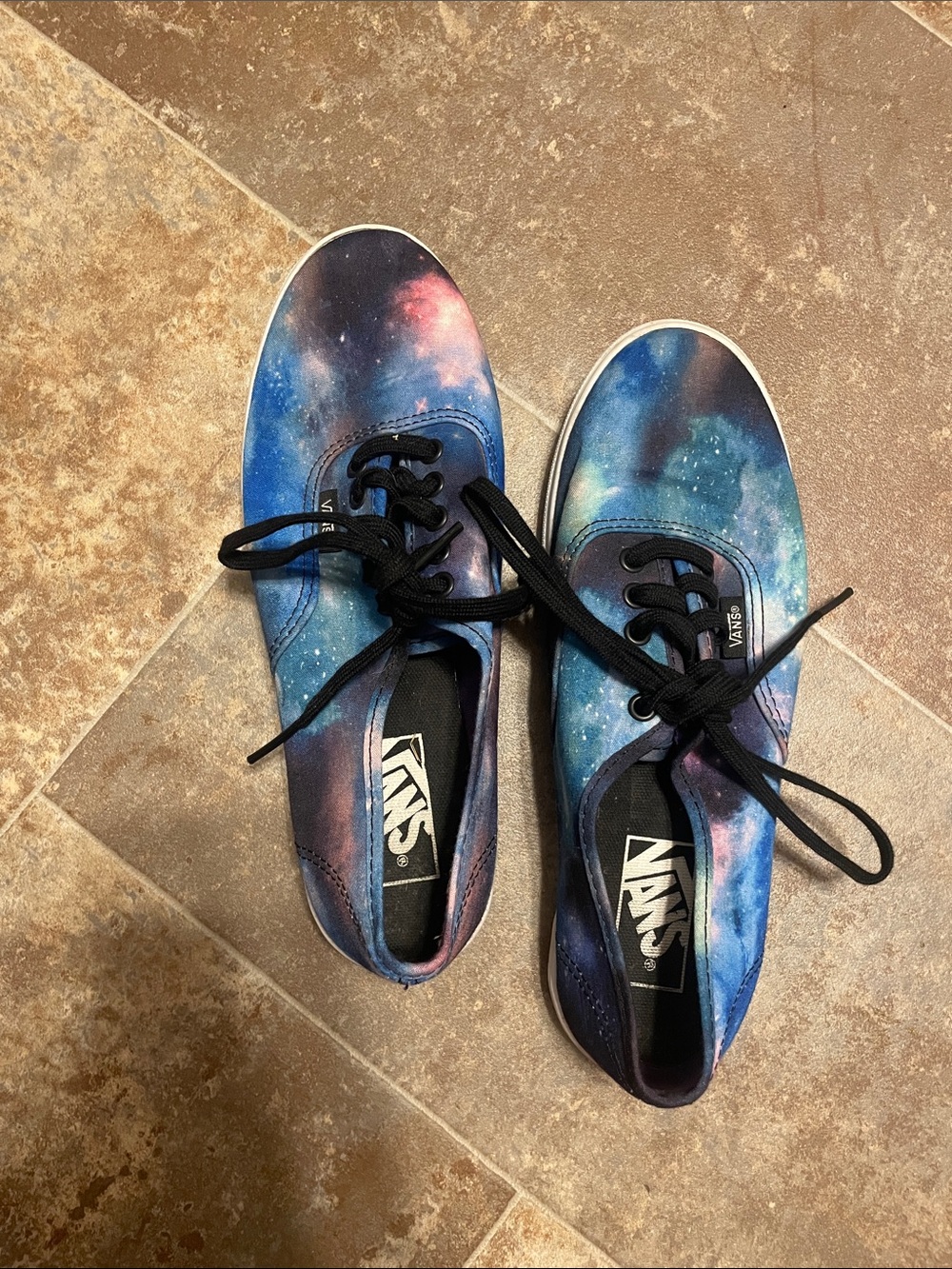 Vans Galaxy Canvas Sneakers - Blue Purple Pink with Black Laces